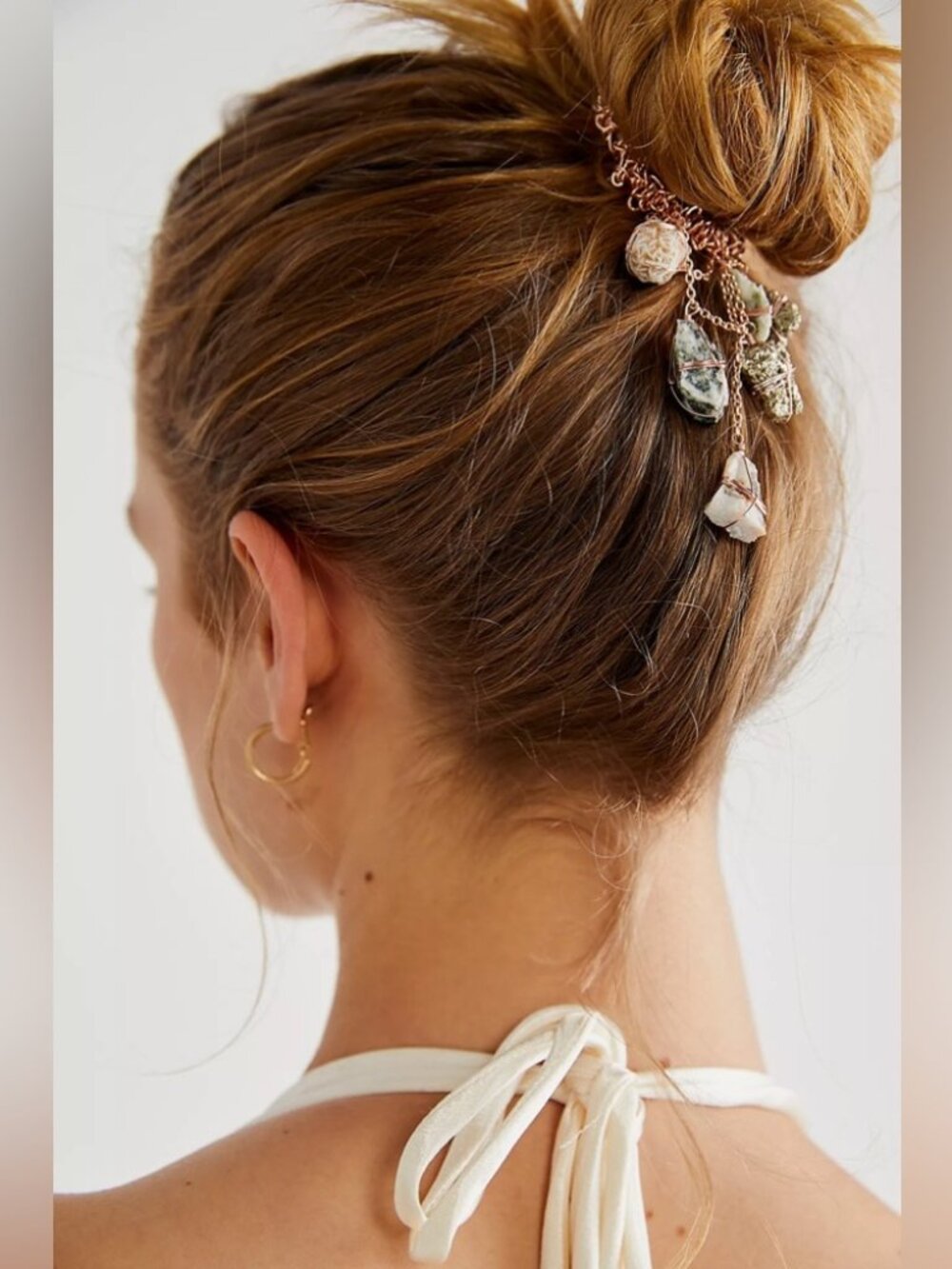 NWOT Free People x Ariana Ost Dripping Stones Hair Tie ~ Colorful Stones